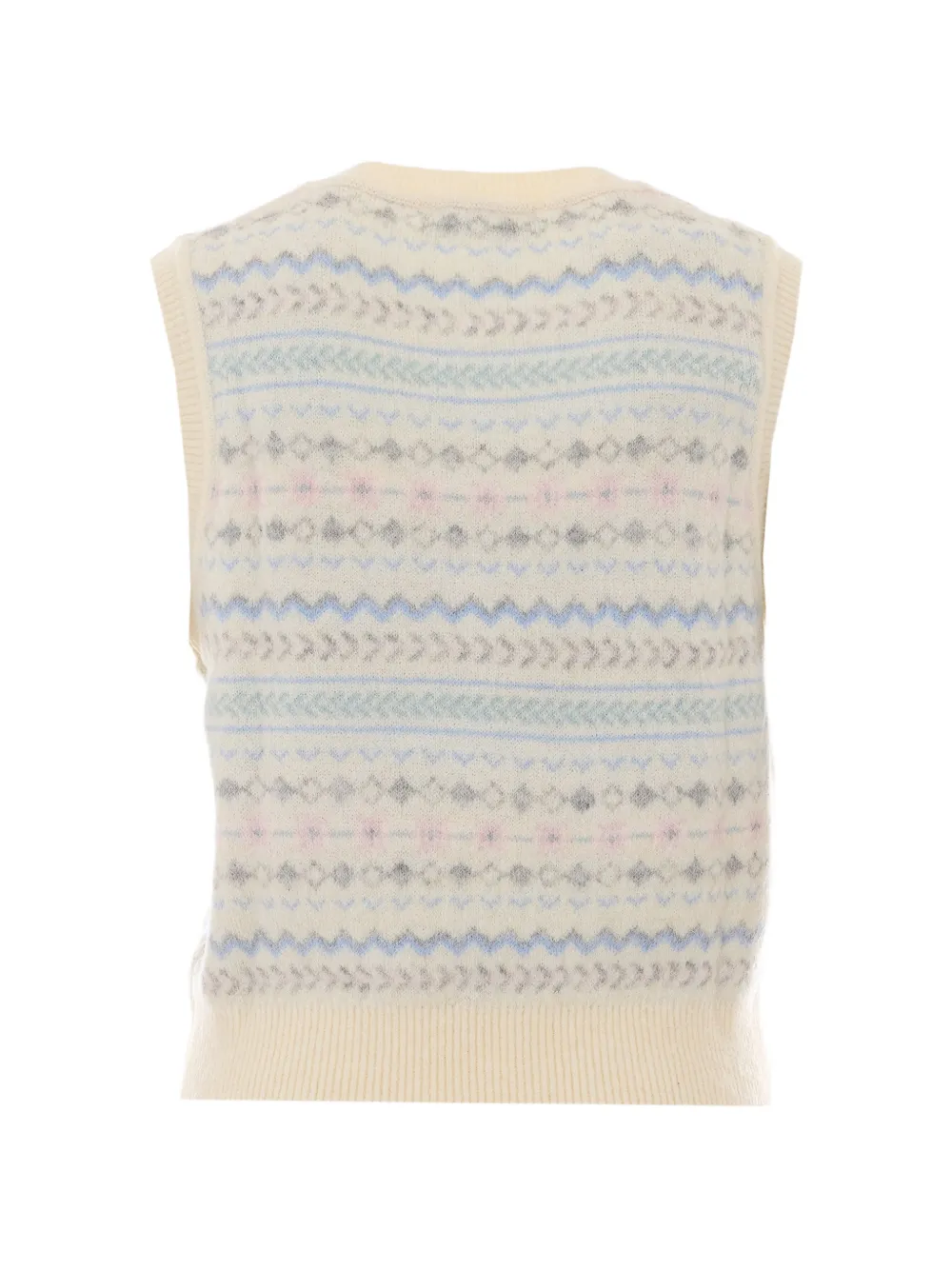 DUNST Fair Isle spencer met V-hals Beige