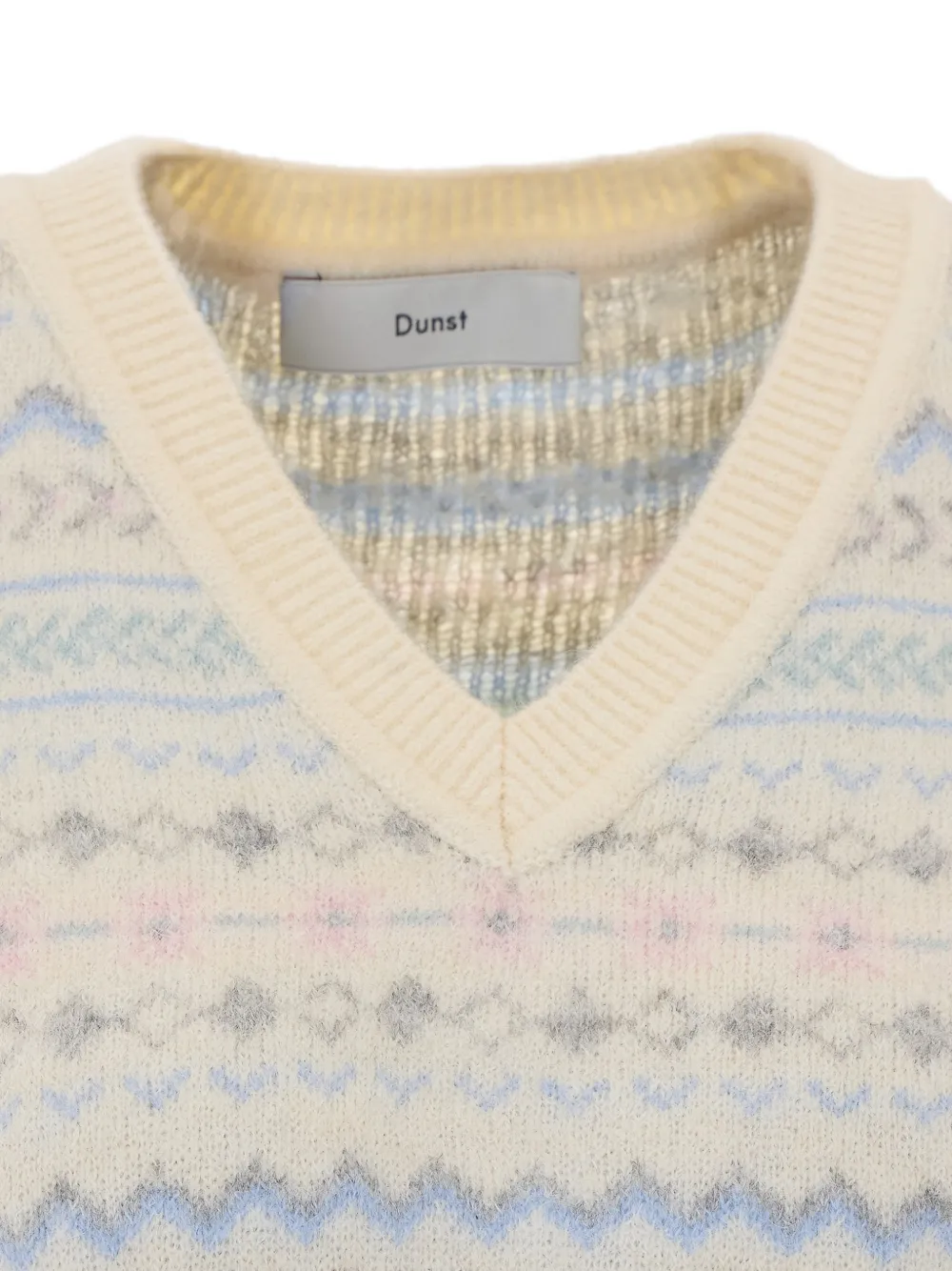 DUNST Fair Isle spencer met V-hals Beige