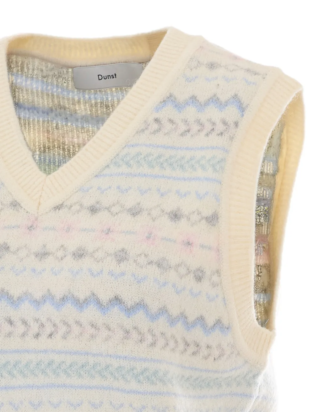 DUNST Fair Isle spencer met V-hals Beige