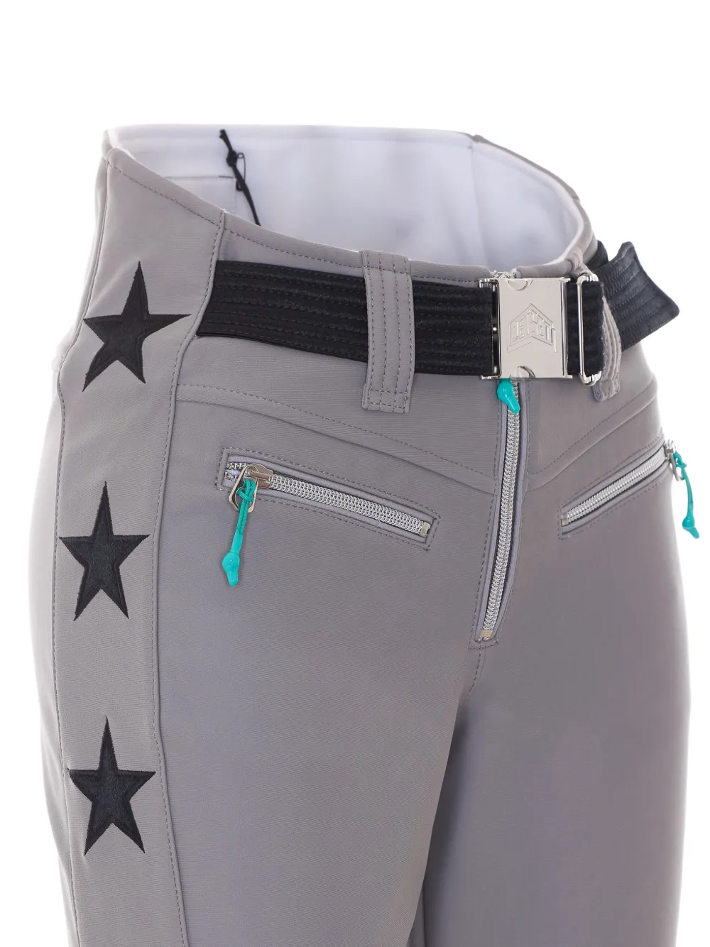 JETSET Tiby skibroek met sterren-print en ceintuur Grijs