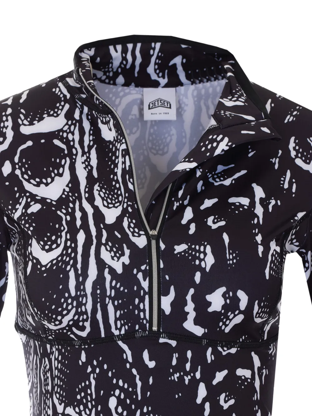 JETSET Ginger top met halve rits Zwart