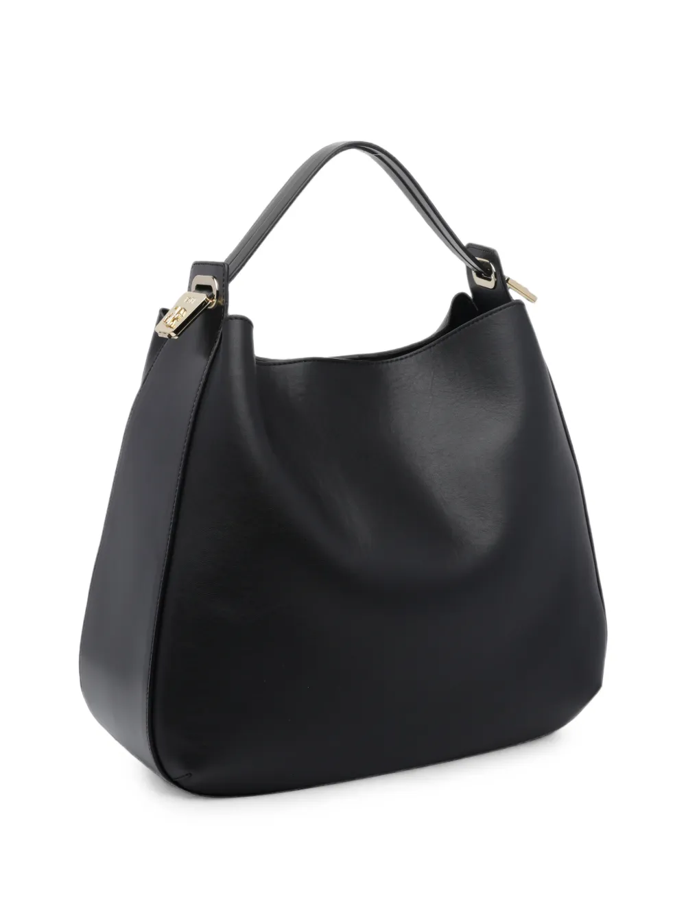 Fabi Leather Tote Bag In Schwarz