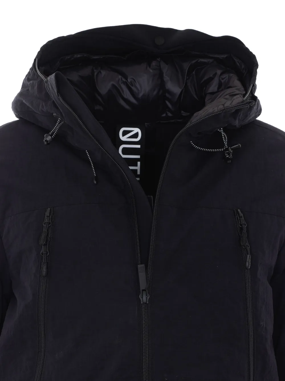 OUTHERE logo-patch hooded jacket Zwart