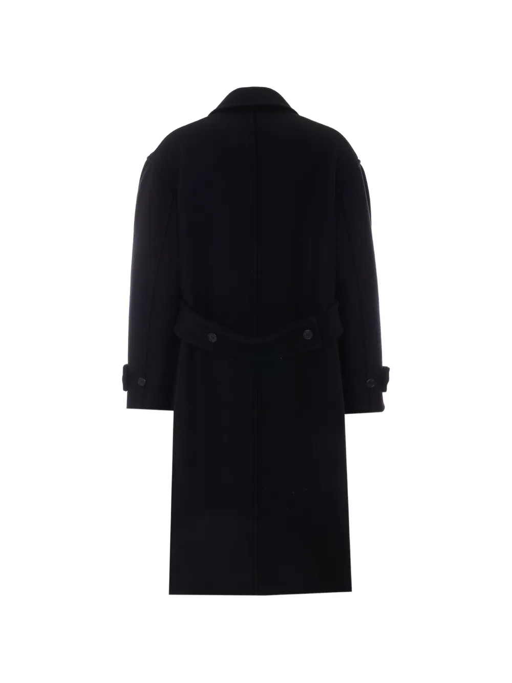Lanvin Jas met ceintuur en dubbele rij knopen Zwart