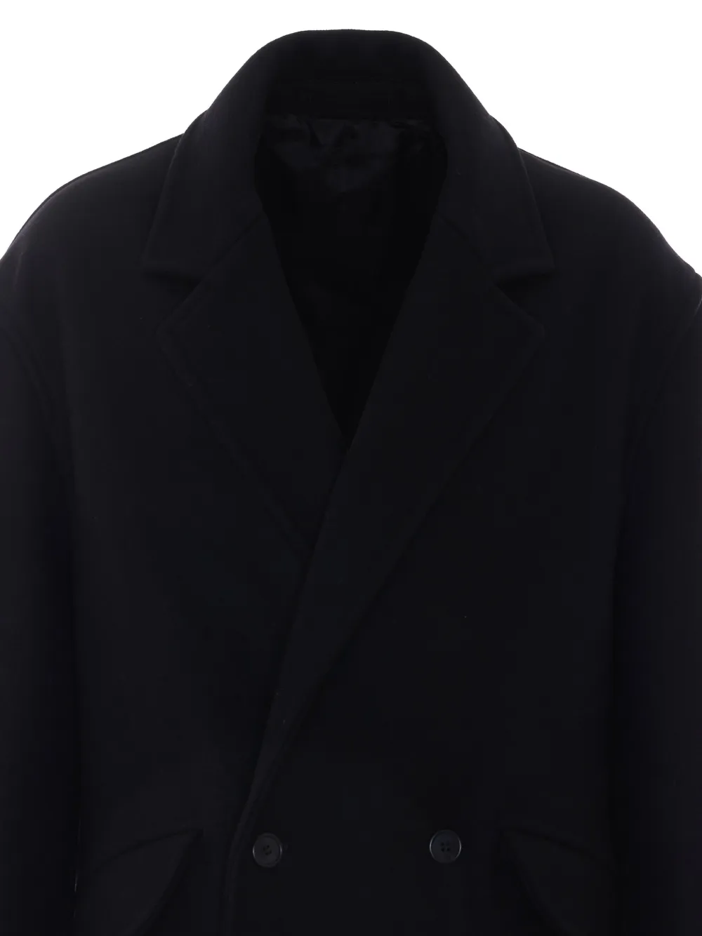 Lanvin Jas met ceintuur en dubbele rij knopen Zwart