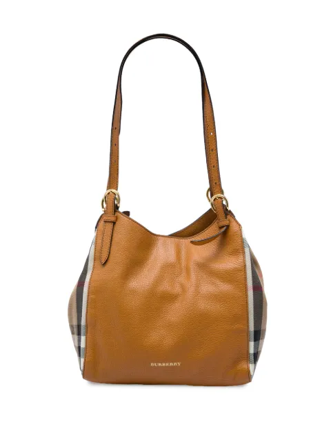 Burberry Pre-Owned 2000-2017 Small Derby Calfskin and House Check Canvas Canterbury tote bag