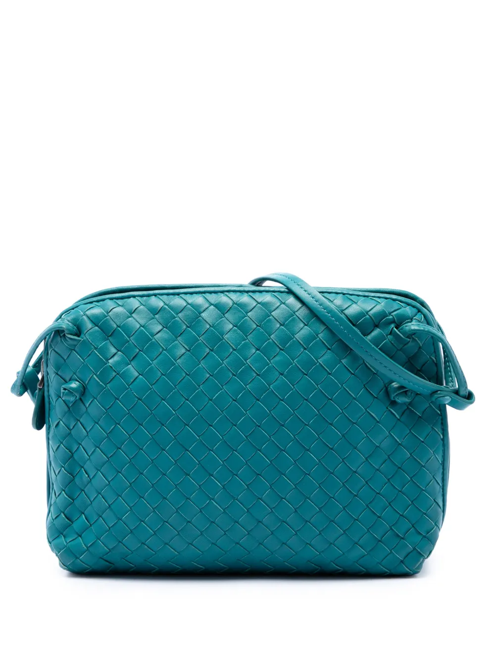 Bottega Veneta Pre-Owned 2012-2026 mittelgroße Intrecciato Nodini Umhängetasche aus Nappaleder - Blau