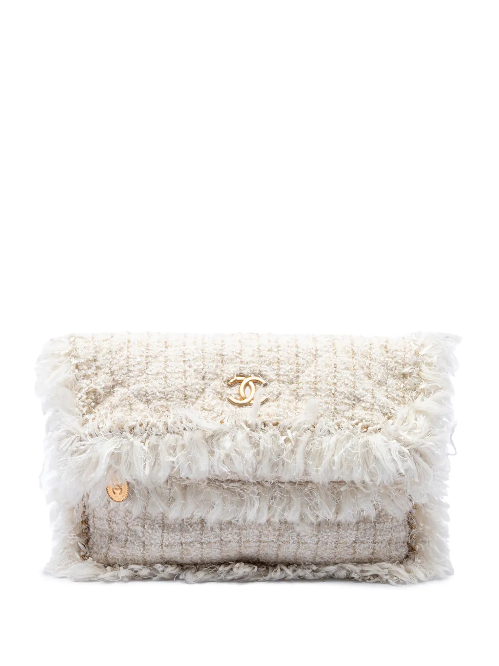 CHANEL Pre-Owned 2017-2018 Paris Cosmopolite Clutch aus Tweed mit Fransen - Braun