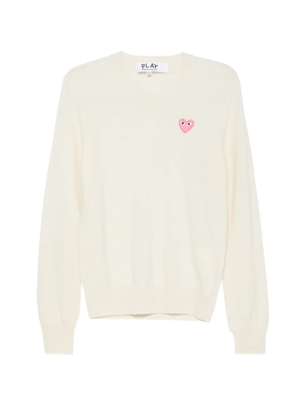Comme Des Garçons Play Heart patch V-neck sweater - Toni neutri