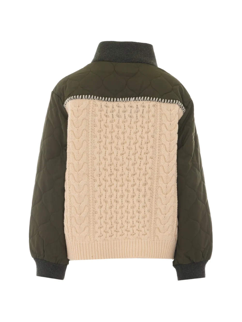 Sea quilted cable-knit sweater Groen