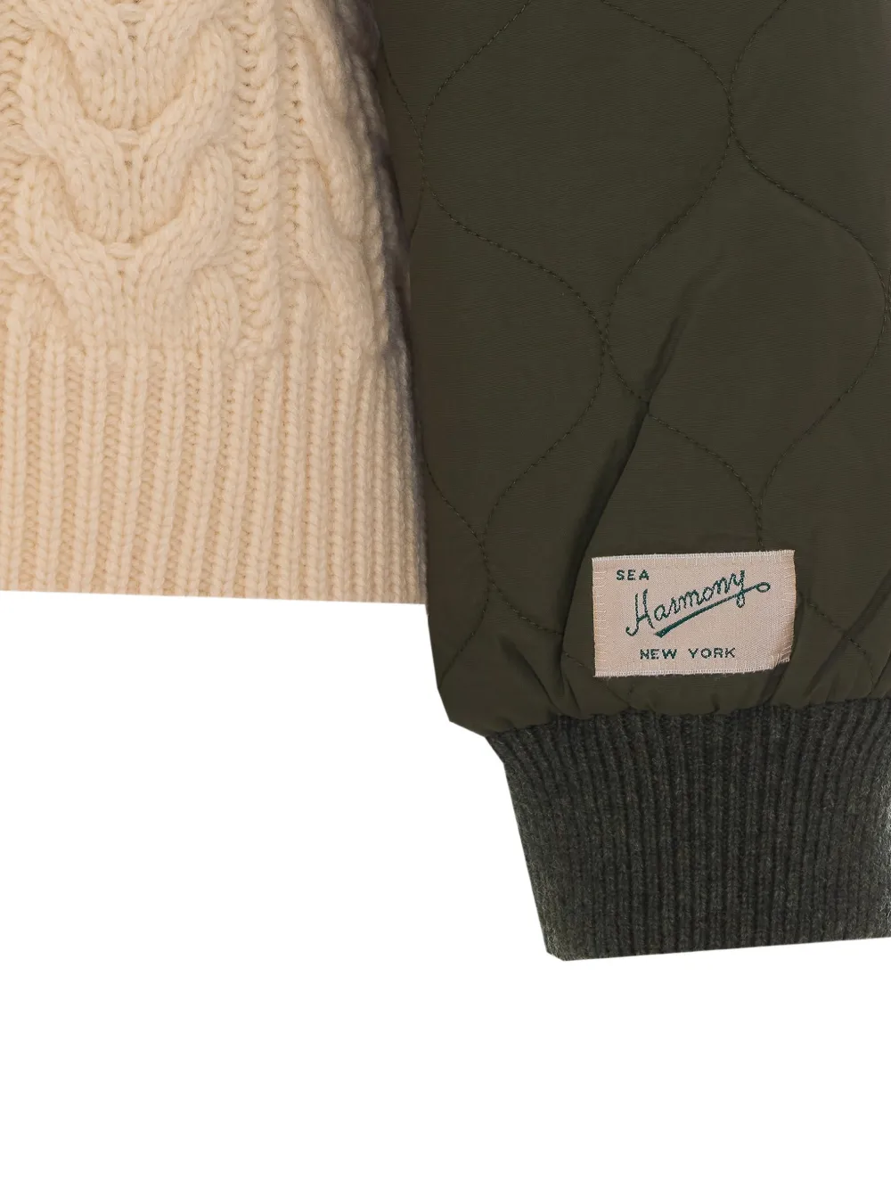 Sea quilted cable-knit sweater Groen