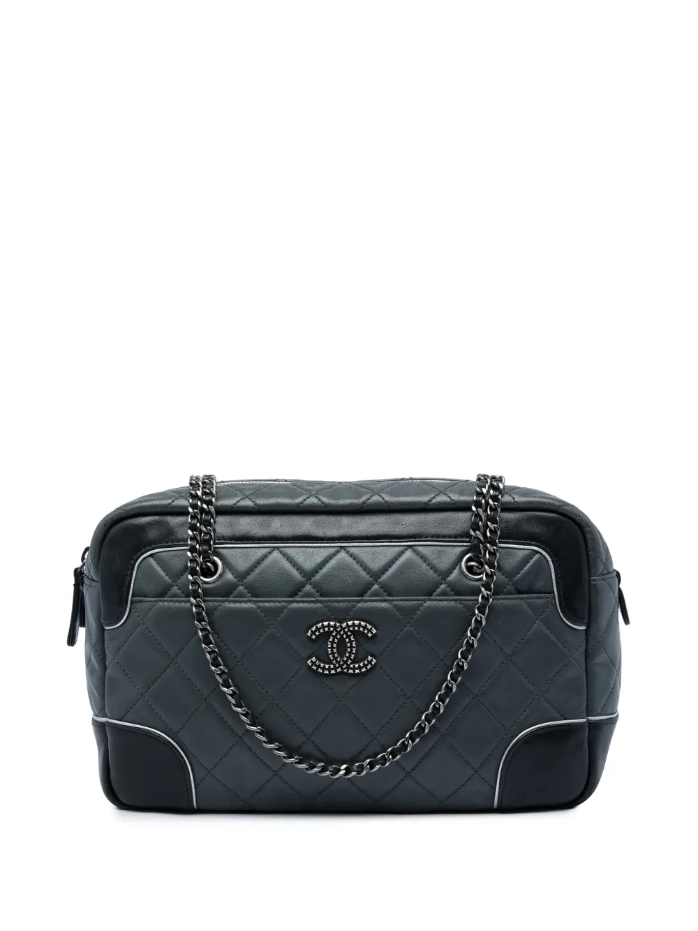 CHANEL Pre-Owned 2015-2016 Medium CC Bicolor Quilted Calfskin Chain Camera Bag shoulder bag - Grigio