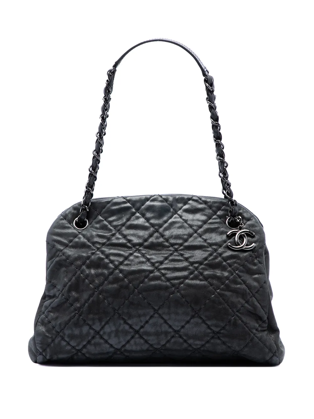 CHANEL Pre-Owned 2010-2011 Large Quilted Iridescent Calfskin Just Mademoiselle shoulder bag - Nero