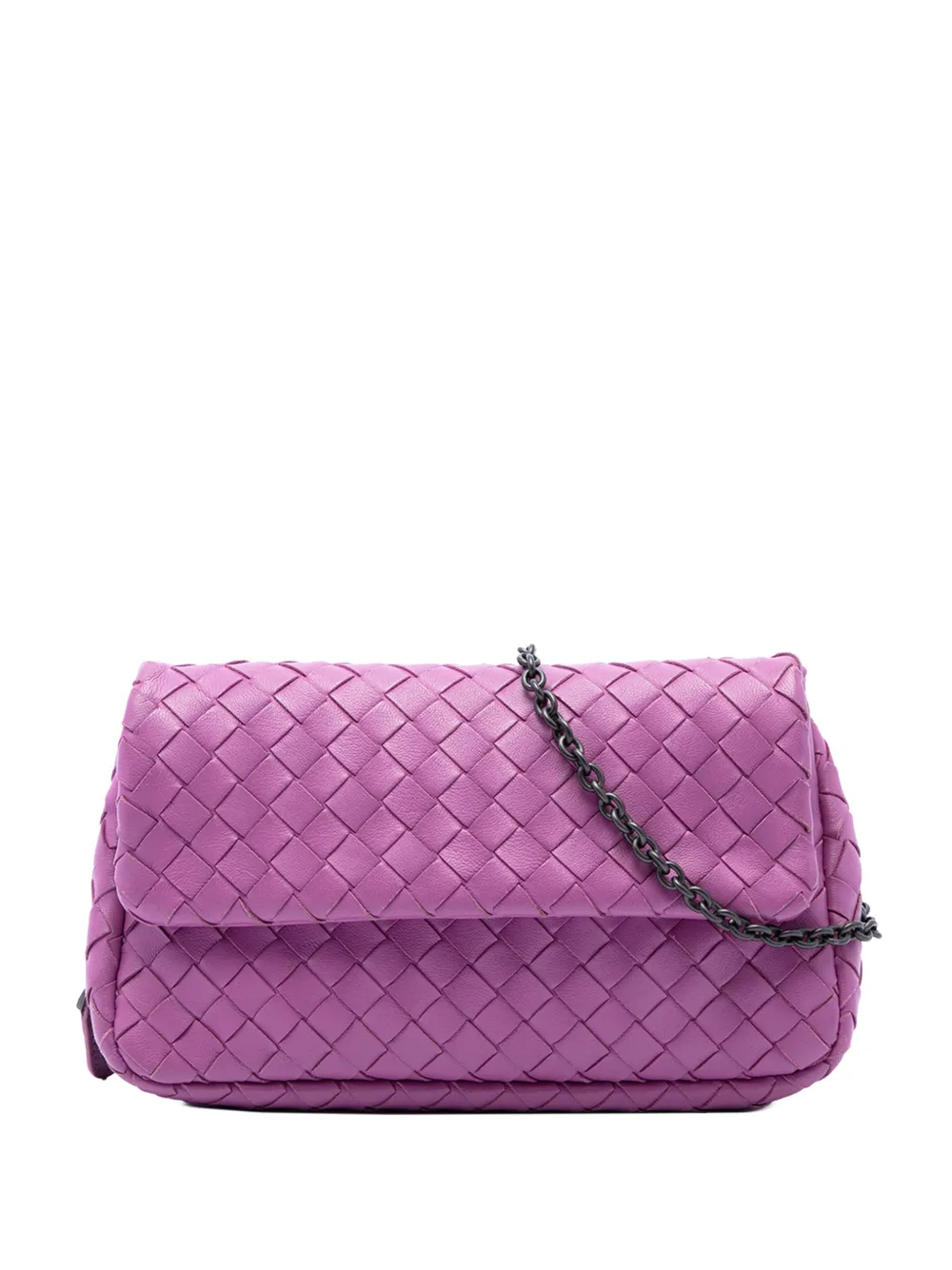Bottega Veneta Pre-Owned 2012-2026 mini Nappa Intrecciato Expandable Chain Flap Umhängetasche - Violett
