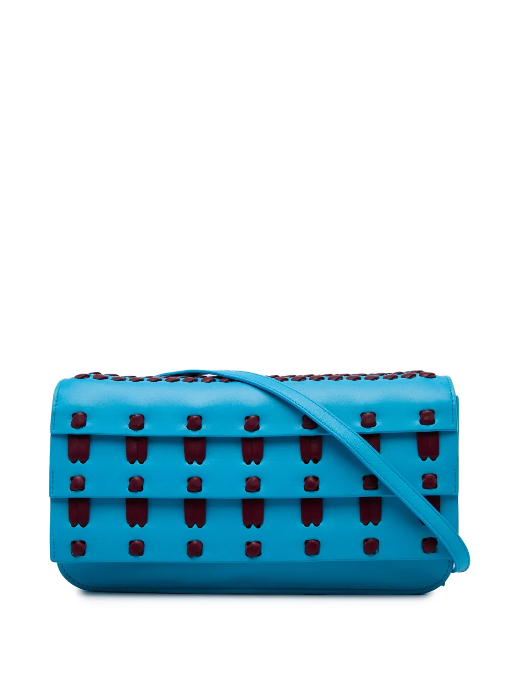 Bottega Veneta Pre-Owned 2012-2026 Whipstitch Flap Umhängetasche aus Lammleder - Blau