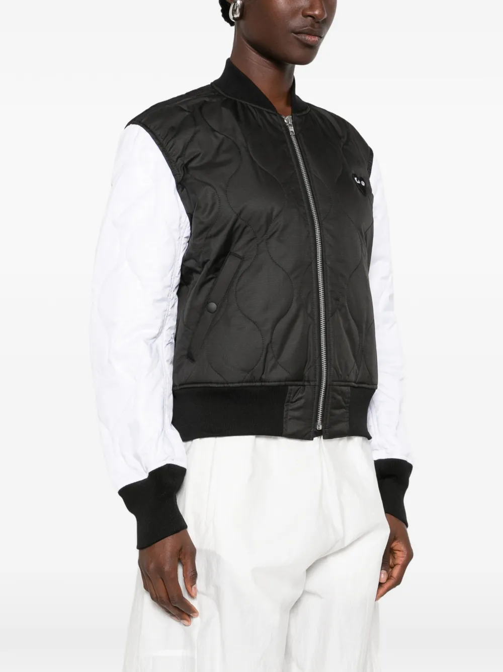 Comme Des Garçons Play Bomberjack met logoprint Zwart