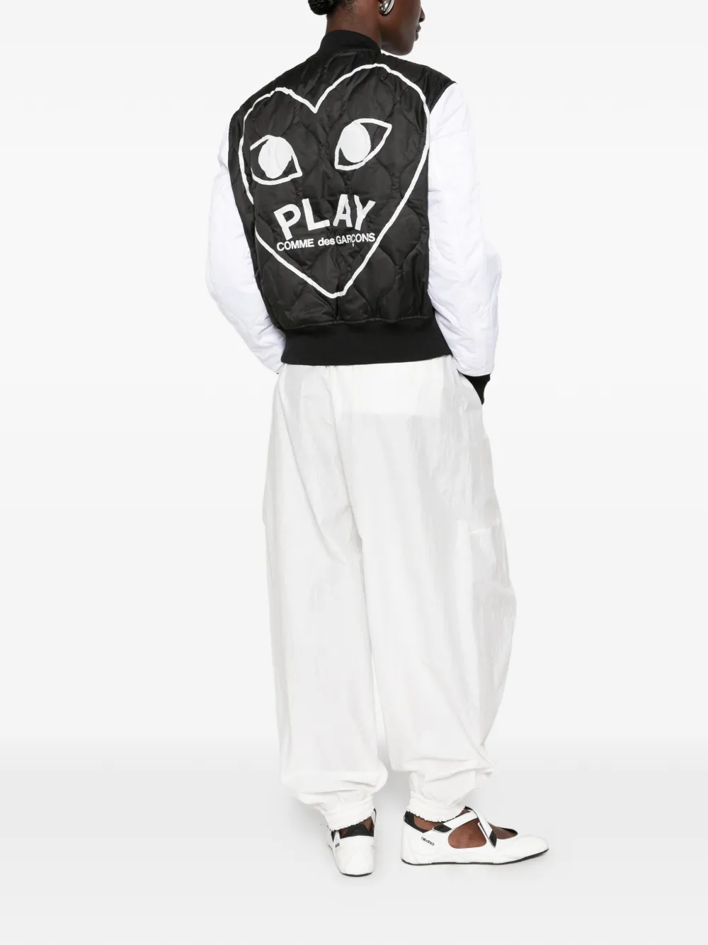 Comme Des Garçons Play Bomberjack met logoprint Zwart
