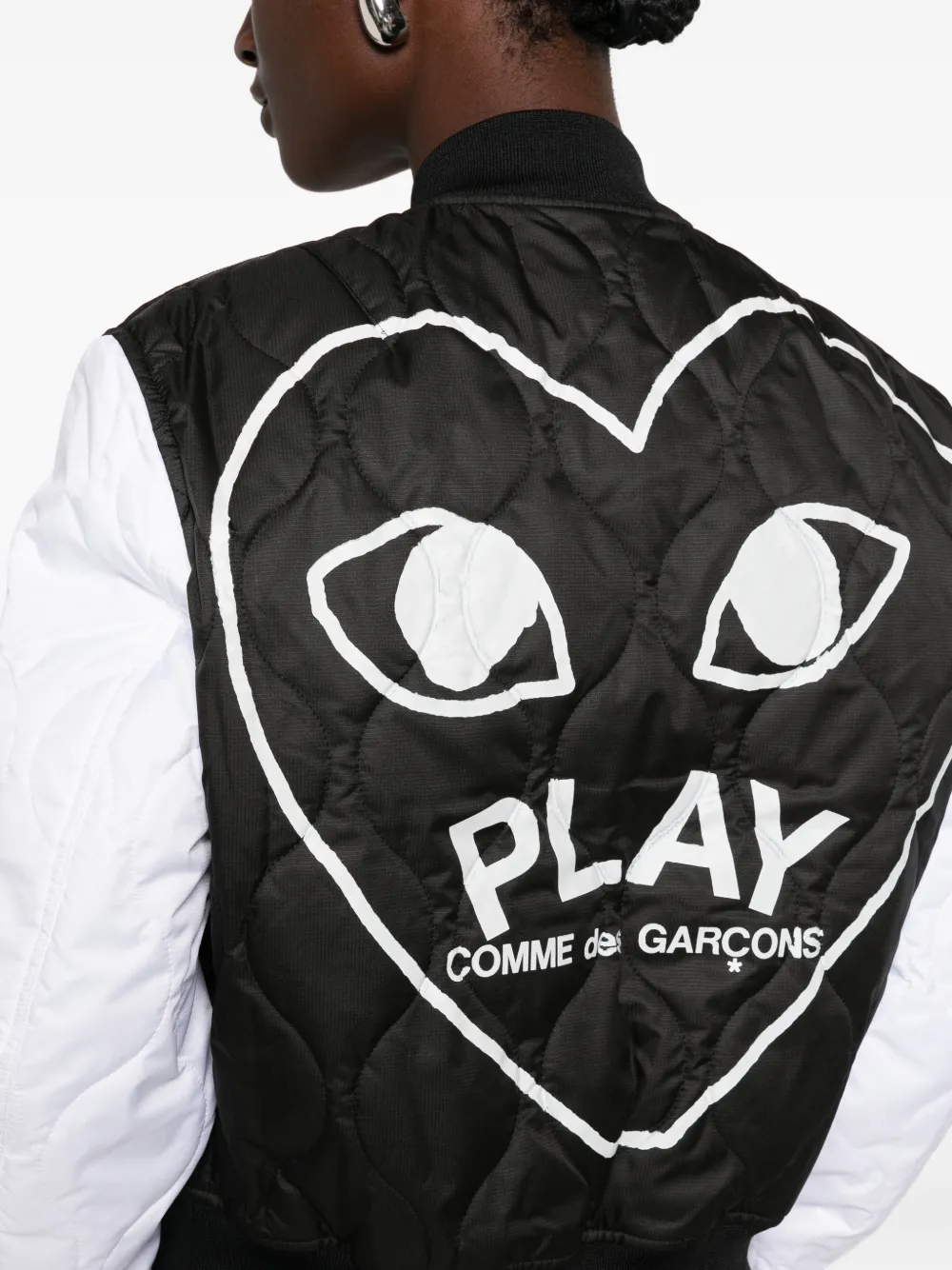 Comme Des Garçons Play Bomberjack met logoprint Zwart