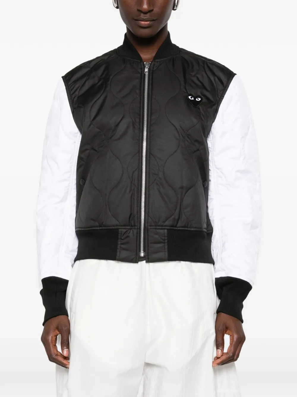Comme Des Garçons Play Bomberjack met logoprint Zwart