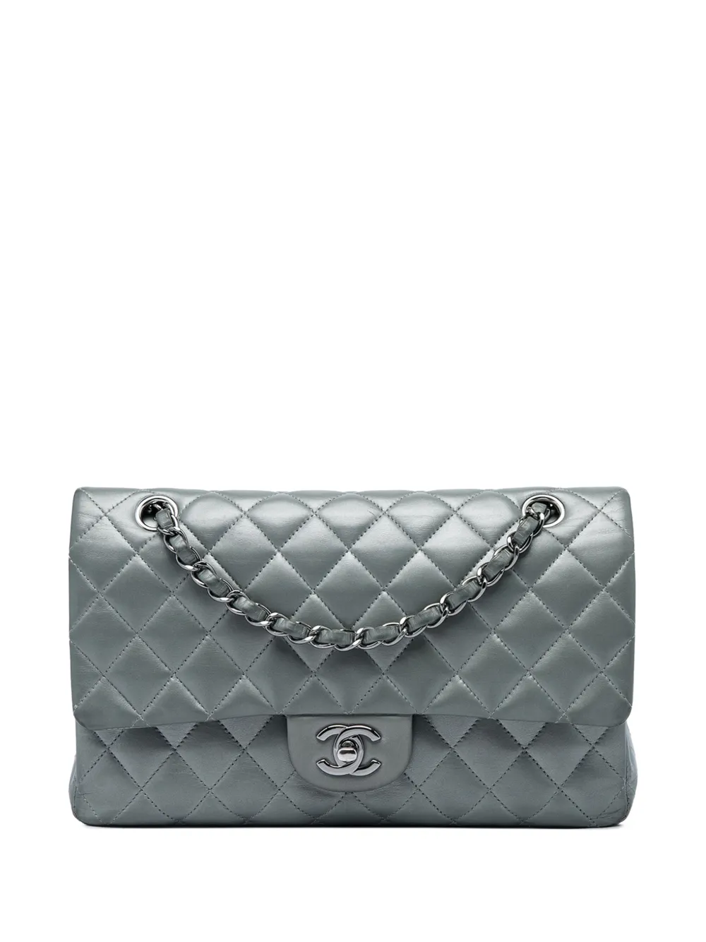 CHANEL Pre-Owned 2013-2014 mittelgroße Classic Double Flap Schultertasche - Silber