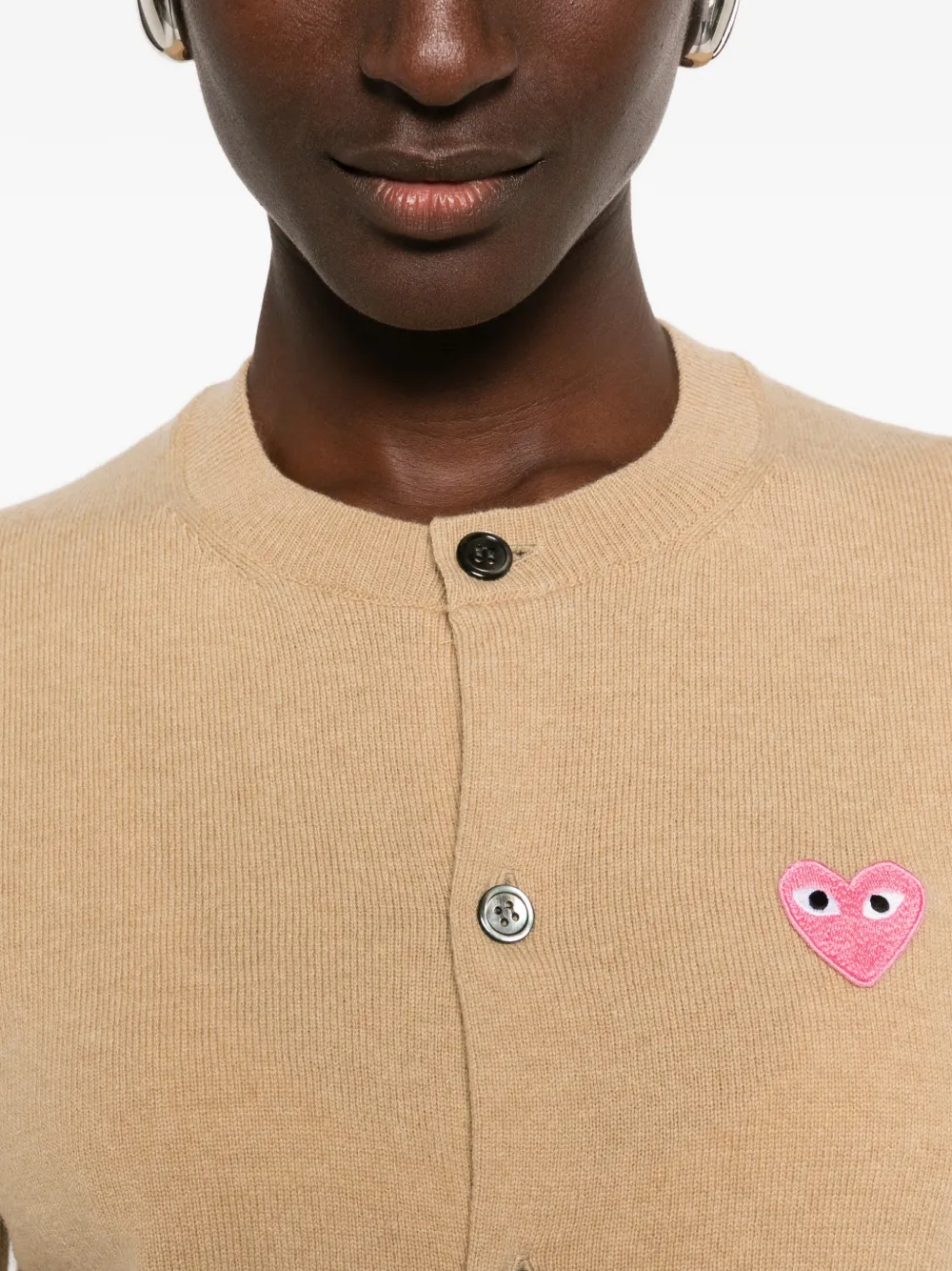 Comme Des Garçons Play Vest met hartpatch Beige