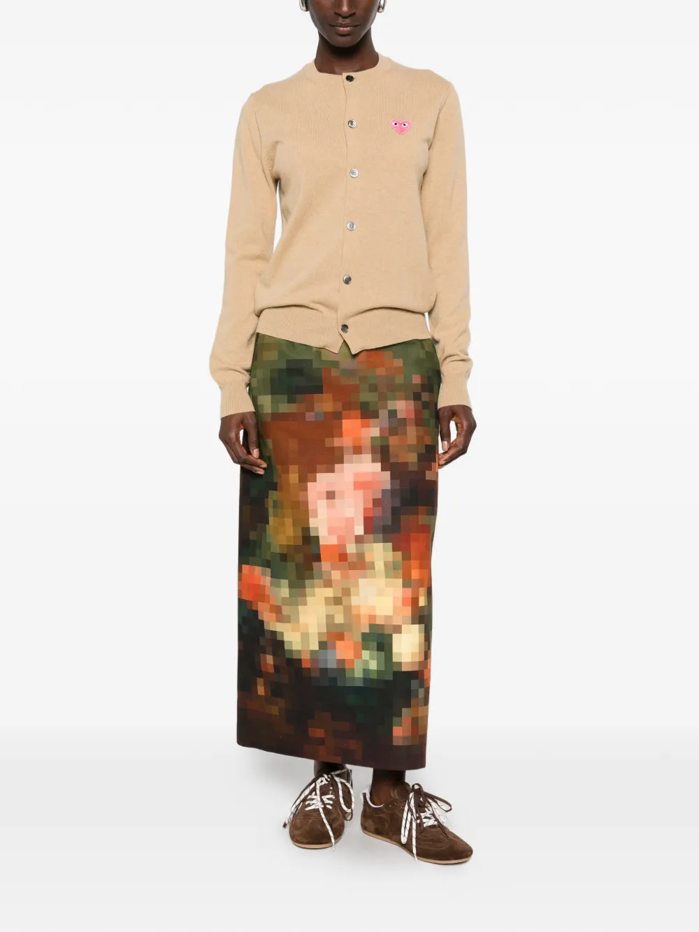 Comme Des Garçons Play Vest met hartpatch Beige
