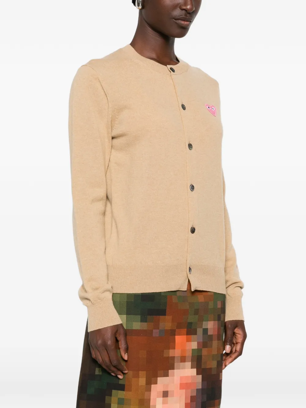 Comme Des Garçons Play Vest met hartpatch Beige
