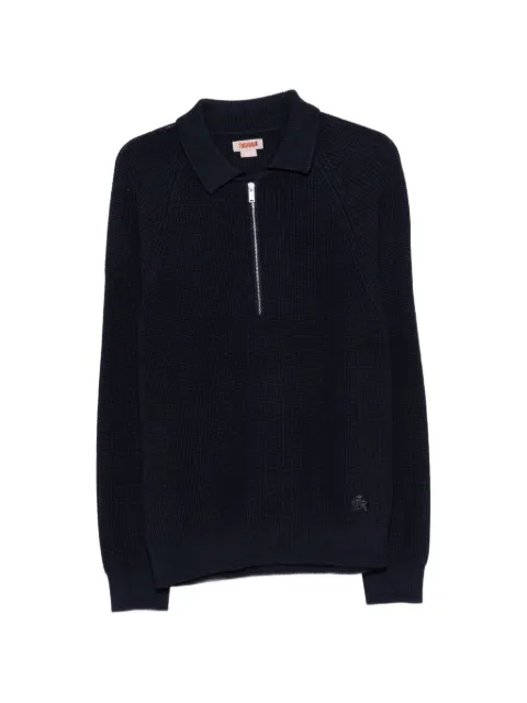 Baracuta ribbed-knit quarter-zip polo shirt