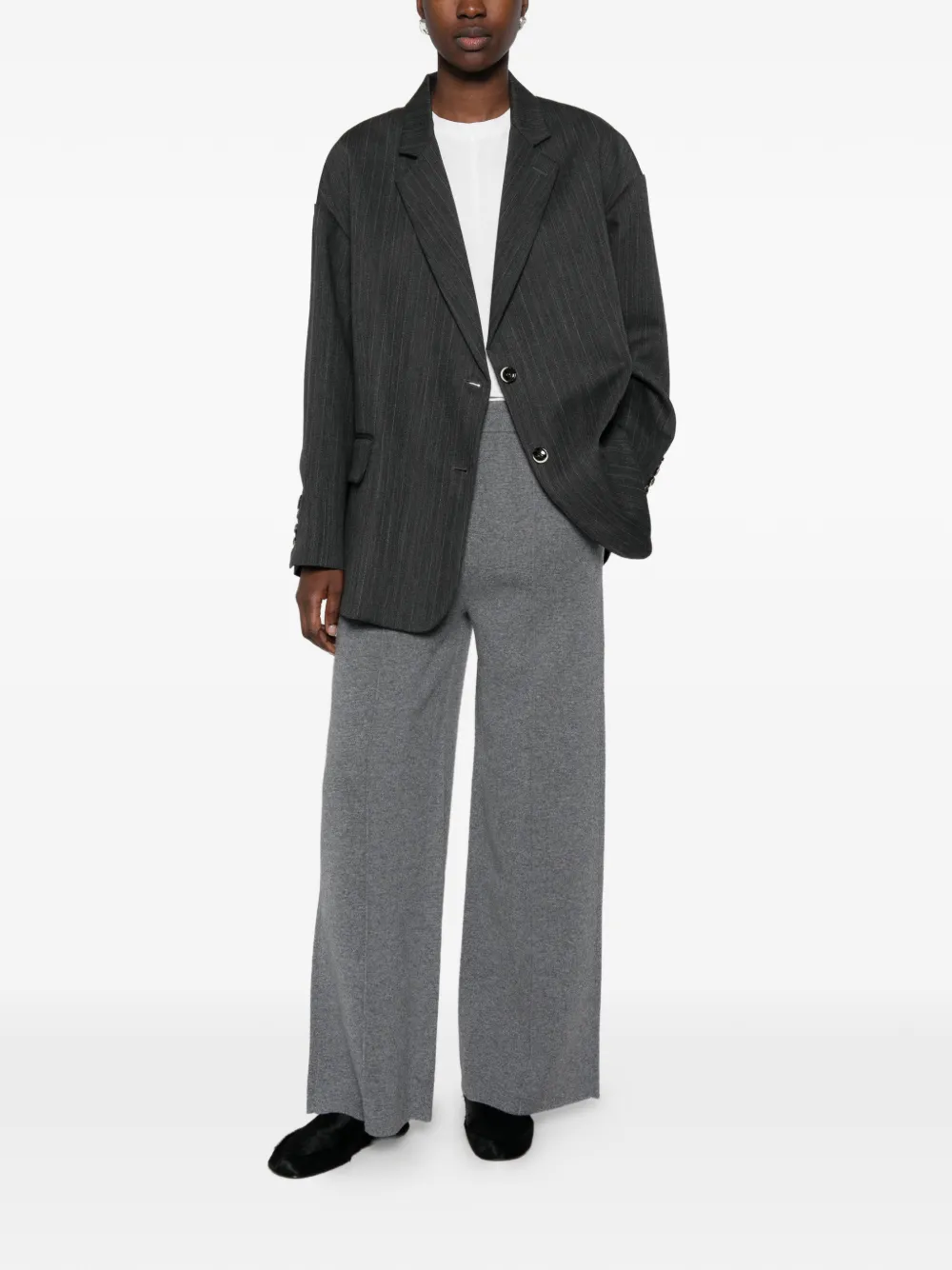 kujten Dion broek met wijde pijpen Grijs