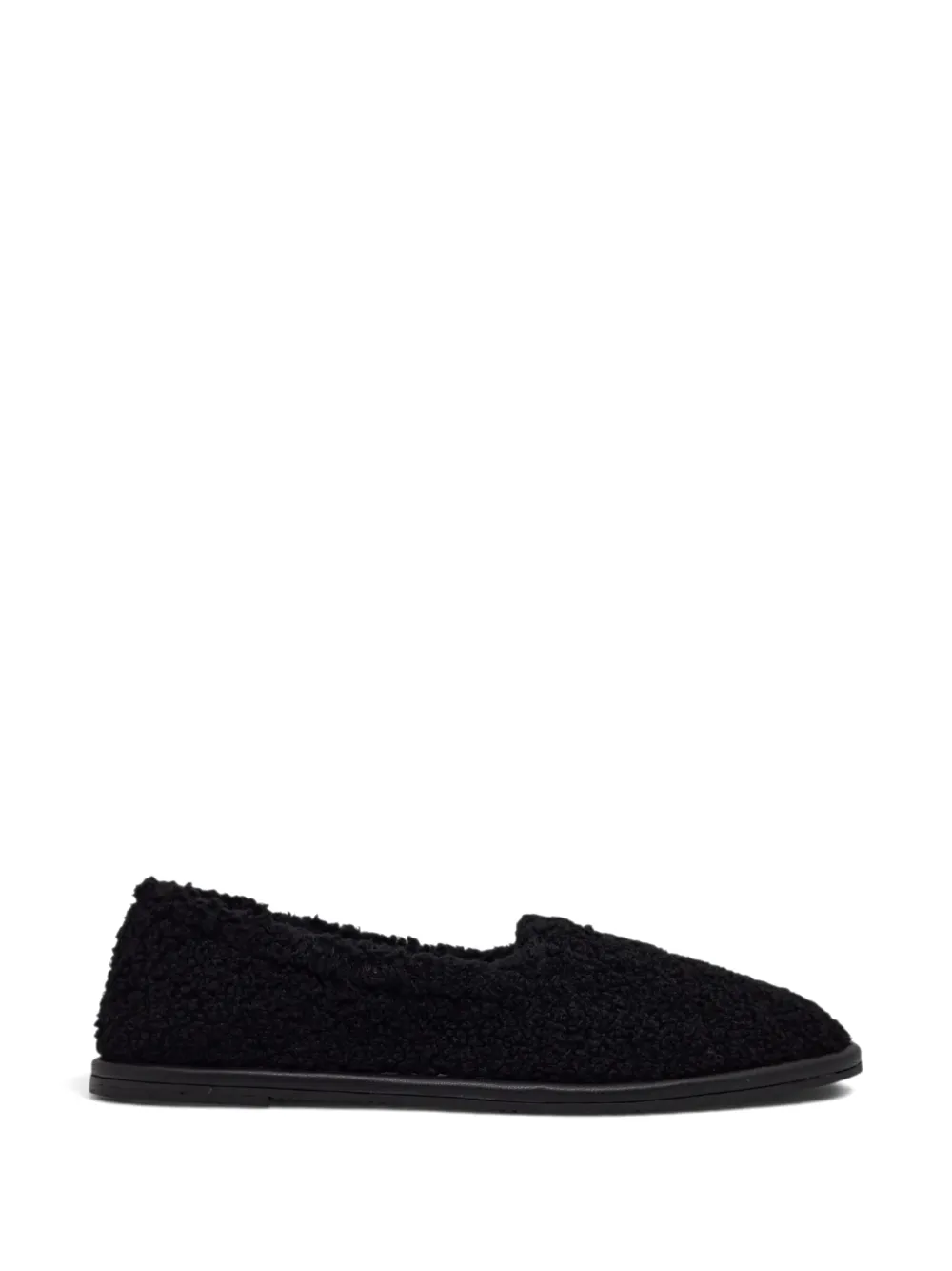 Casadei Mocassini Peak con placca logo ed effetto shearling - Nero
