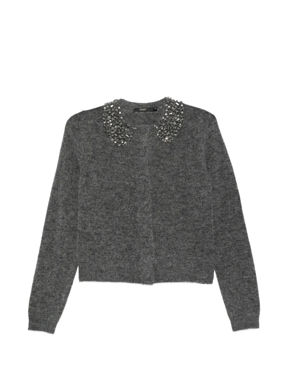Seventy crystal-embellished knitted cardigan - Grey