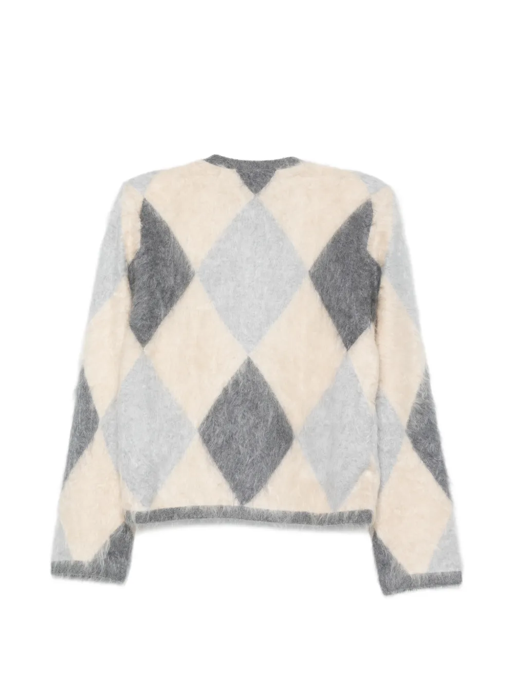 Seventy Geborsteld gebreid vest met argyle-patroon Beige