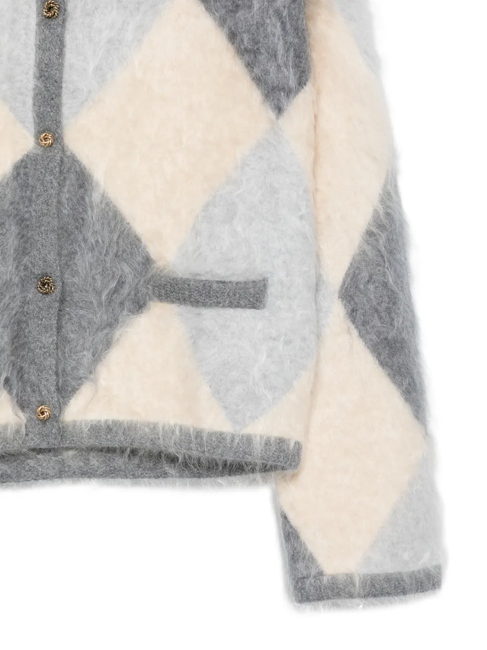 Seventy Geborsteld gebreid vest met argyle-patroon Beige