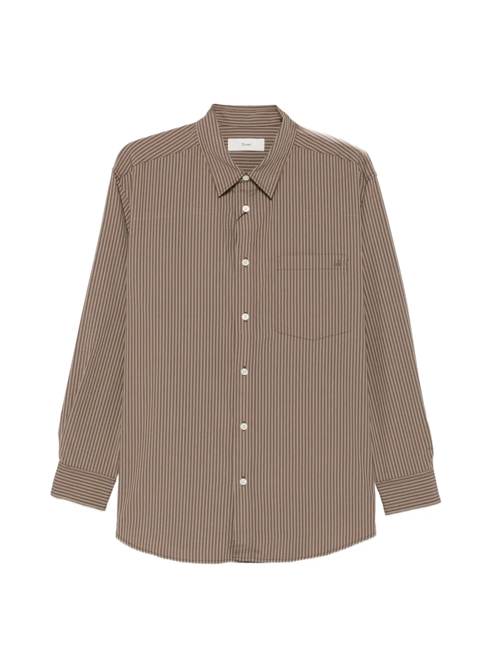 DUNST striped long-sleeve shirt - Marrone