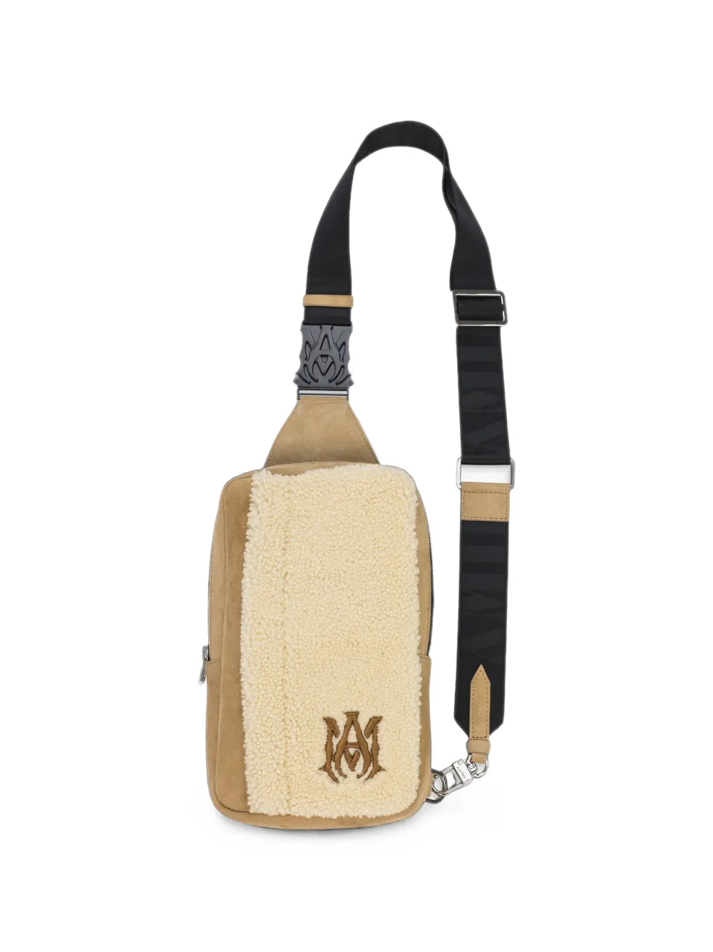 AMIRI Schoudertas met lammy afwerking Beige