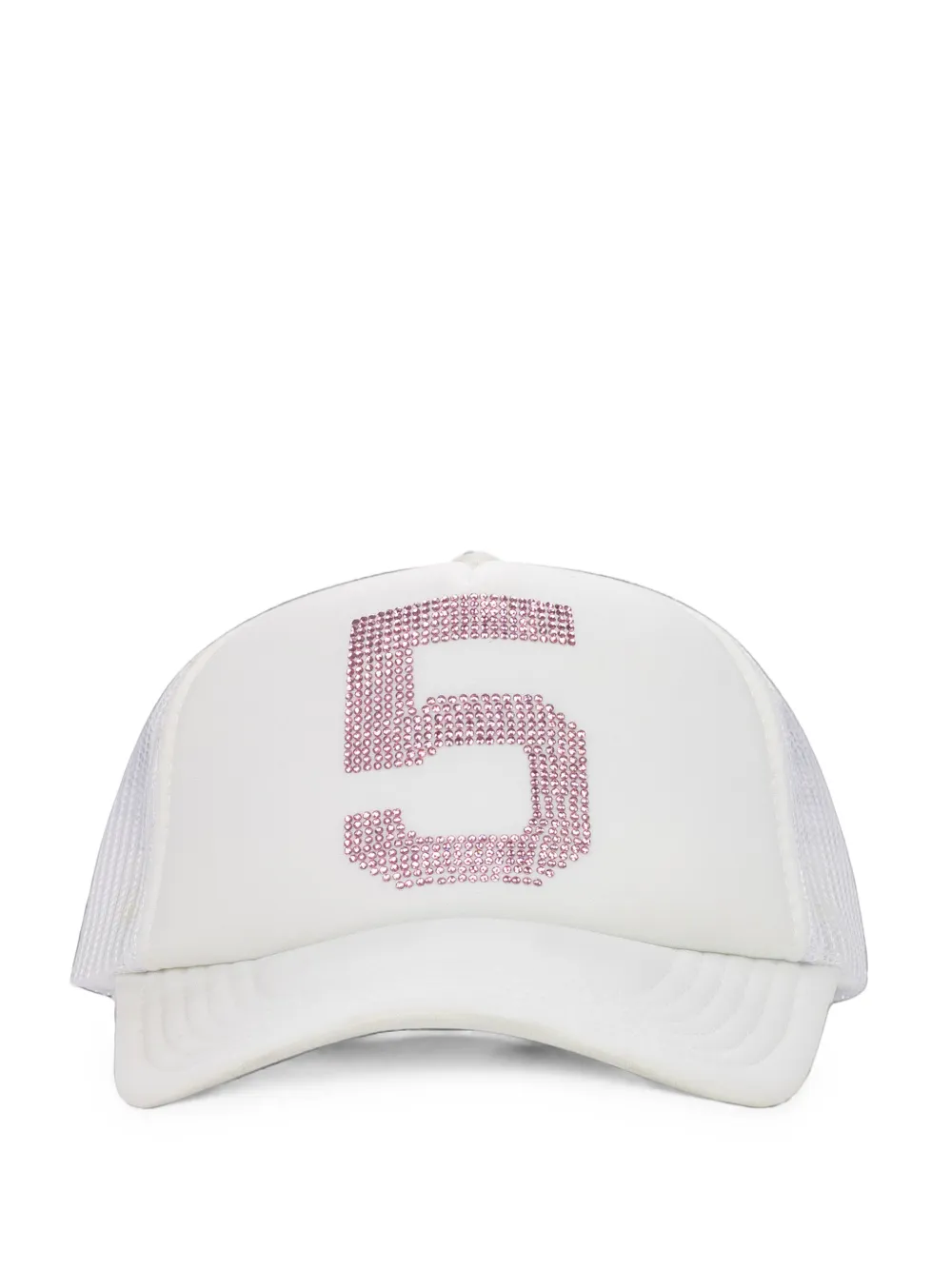 Sp5der 555 Rhinestone-embellished Trucker Hat In White