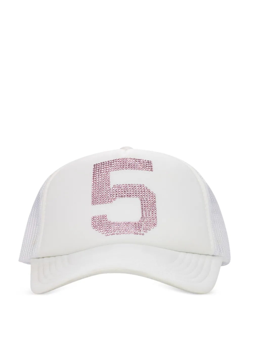 SP5DER 555 rhinestone-embellished trucker hat - Weiß