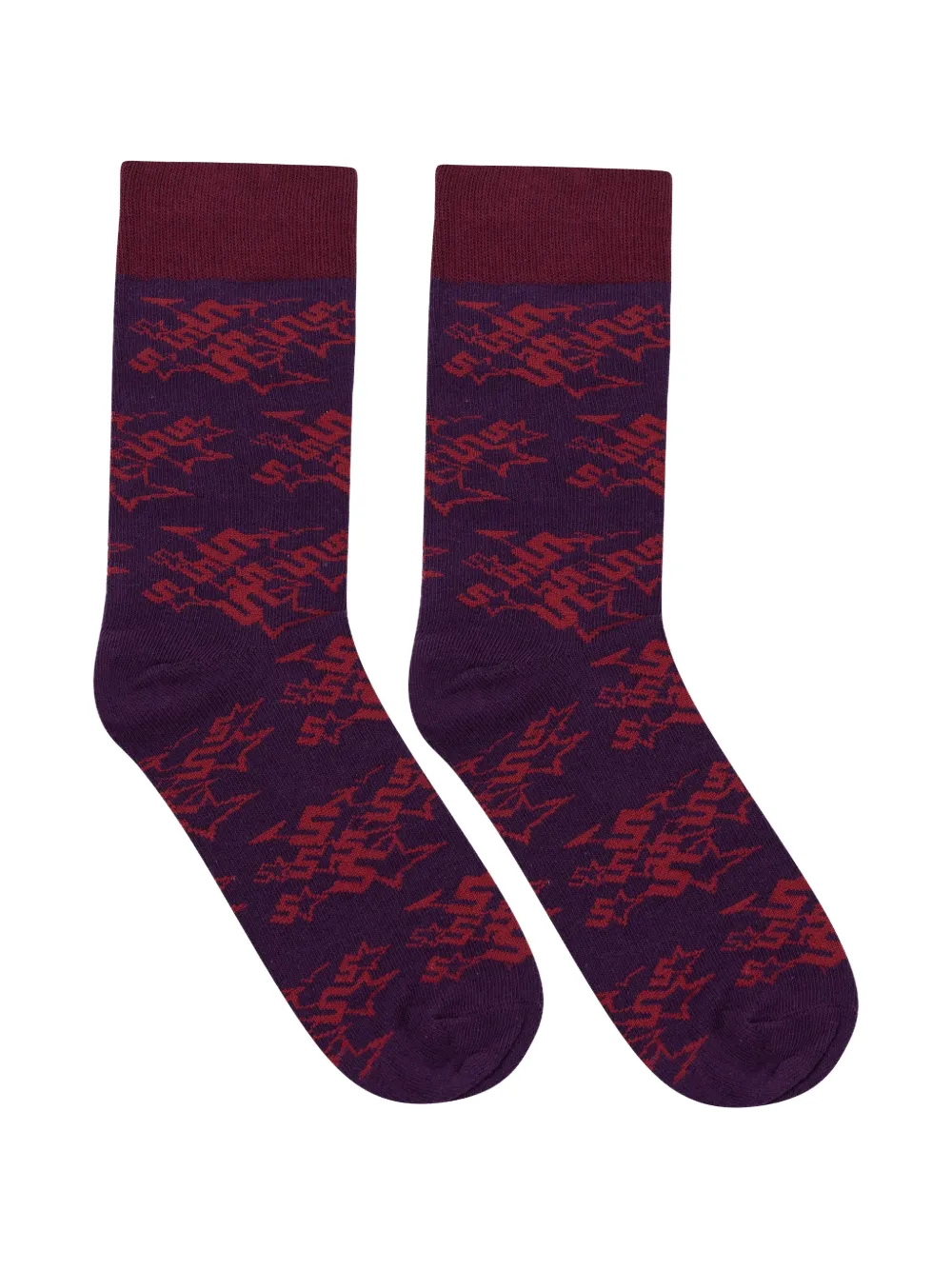 Sp5der Candy Logo-print Socks In Purple