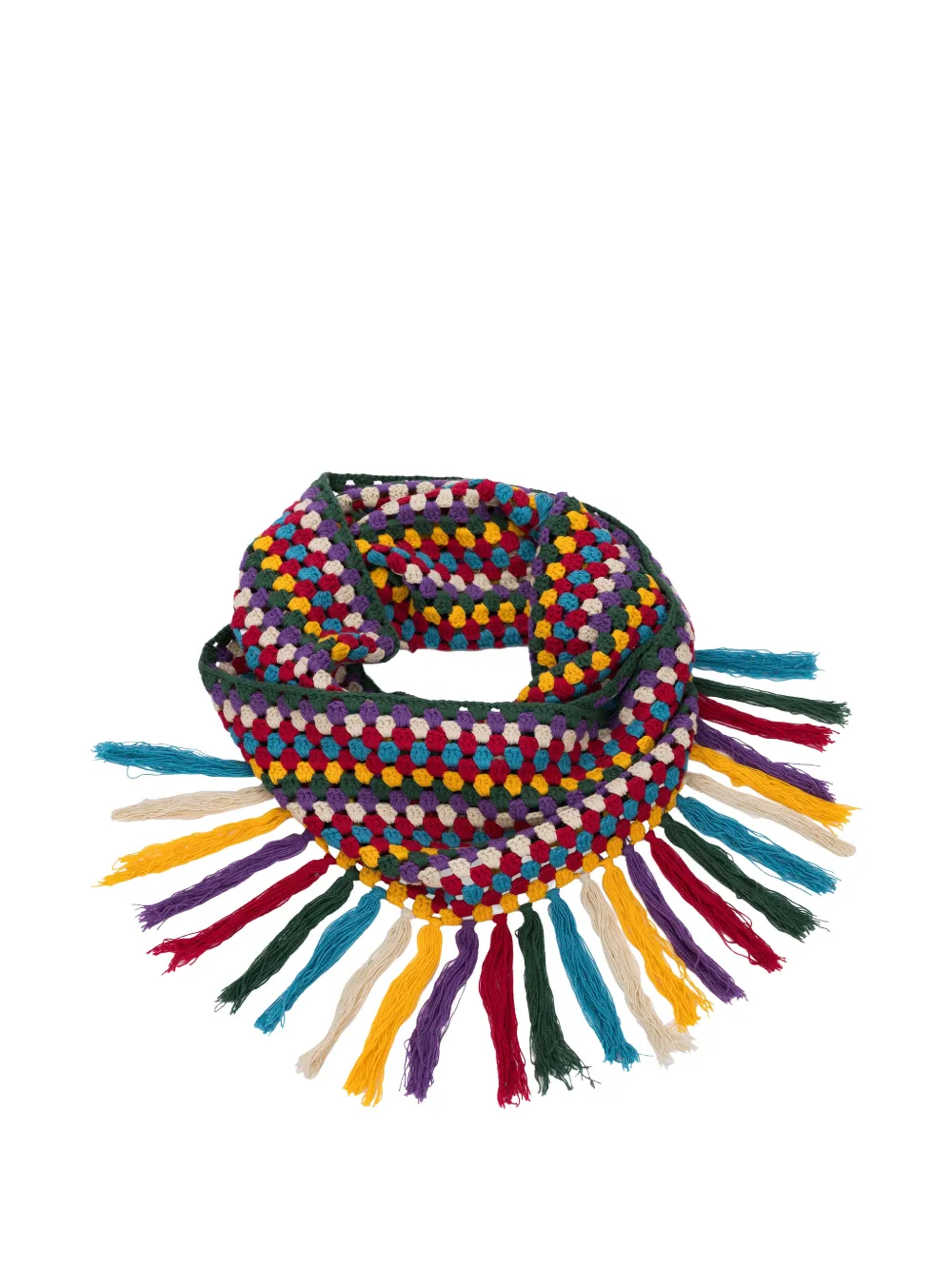 Denim Tears Aran crochet scarf - Rosso