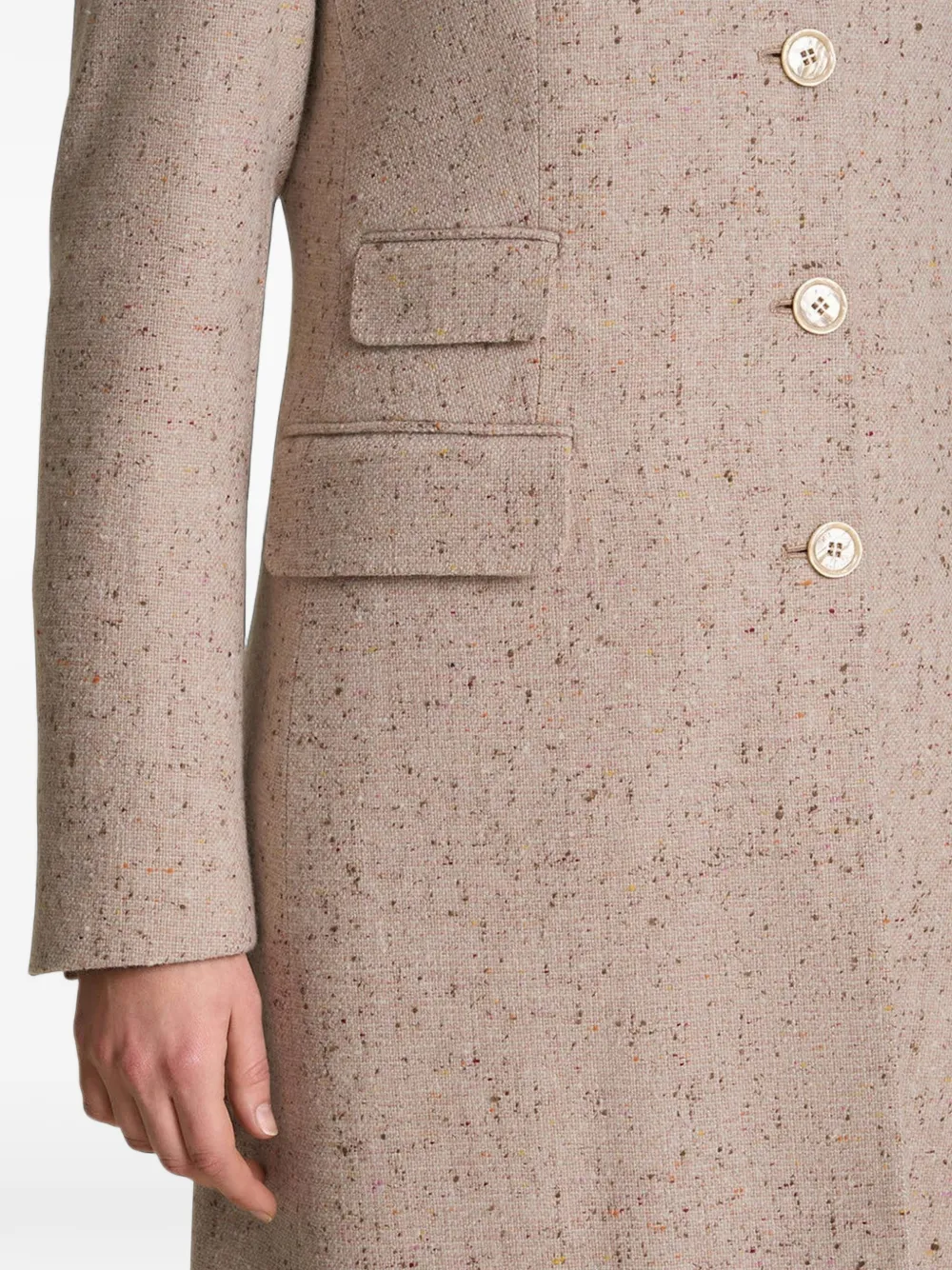 Kiton Kasjmier jas met donegal-effect Roze