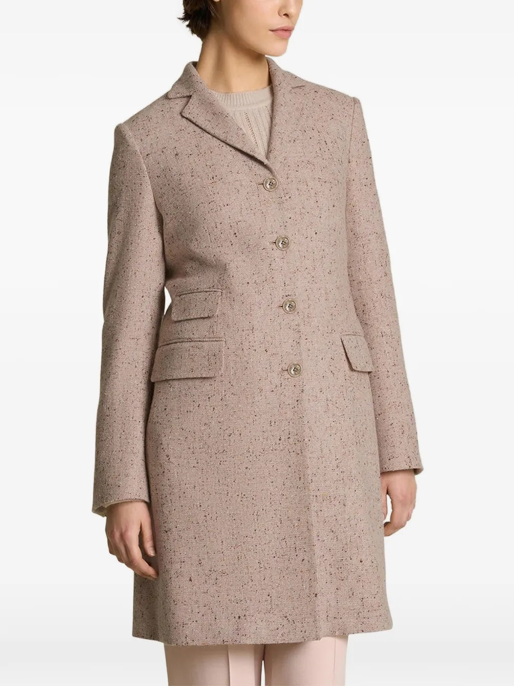 Kiton Kasjmier jas met donegal-effect Roze