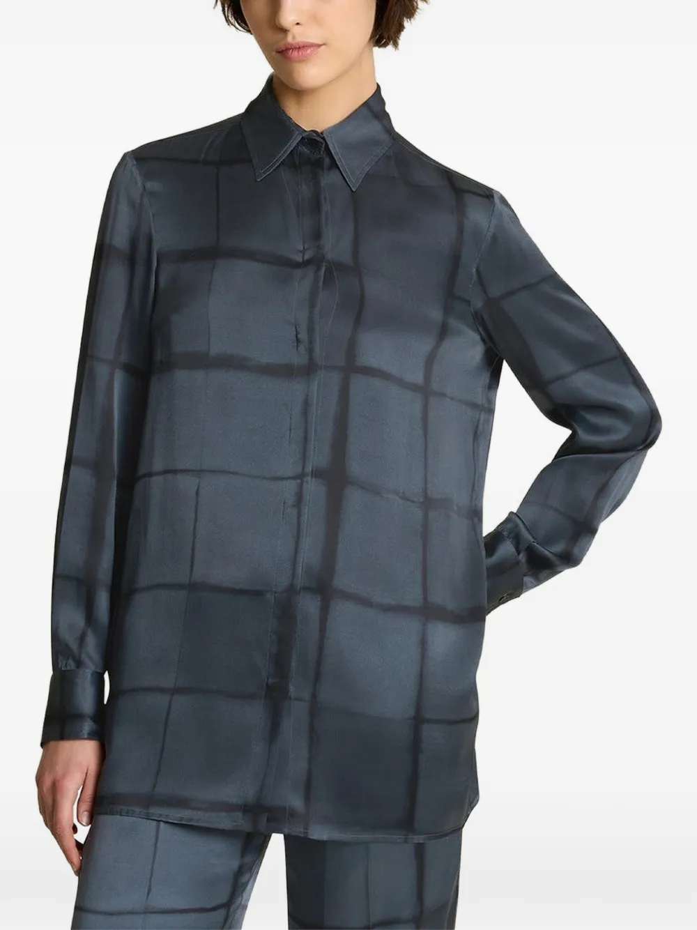 Kiton Overhemd met print Blauw