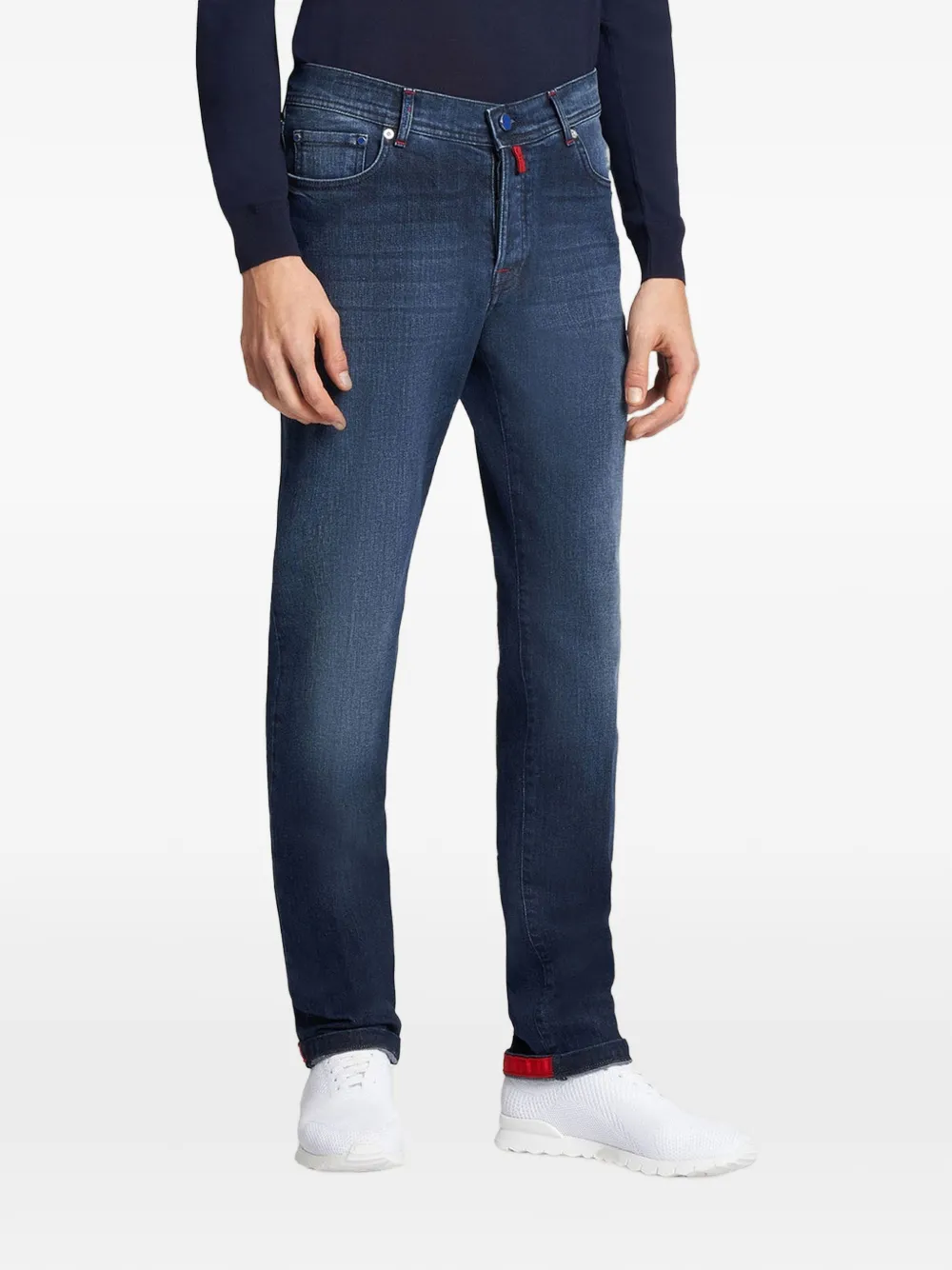 Kiton Jeans slim con cinque tasche - Blu