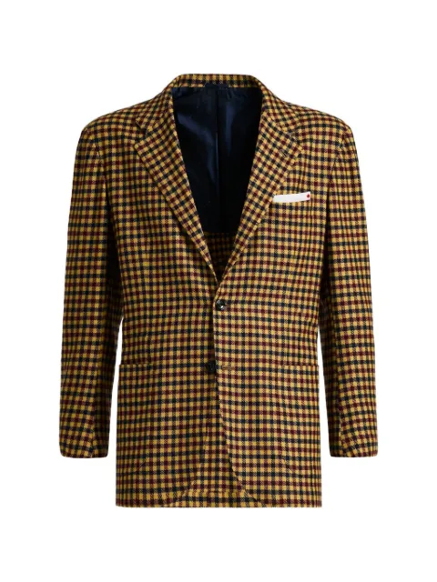 Kiton micro-check single-breasted blazer