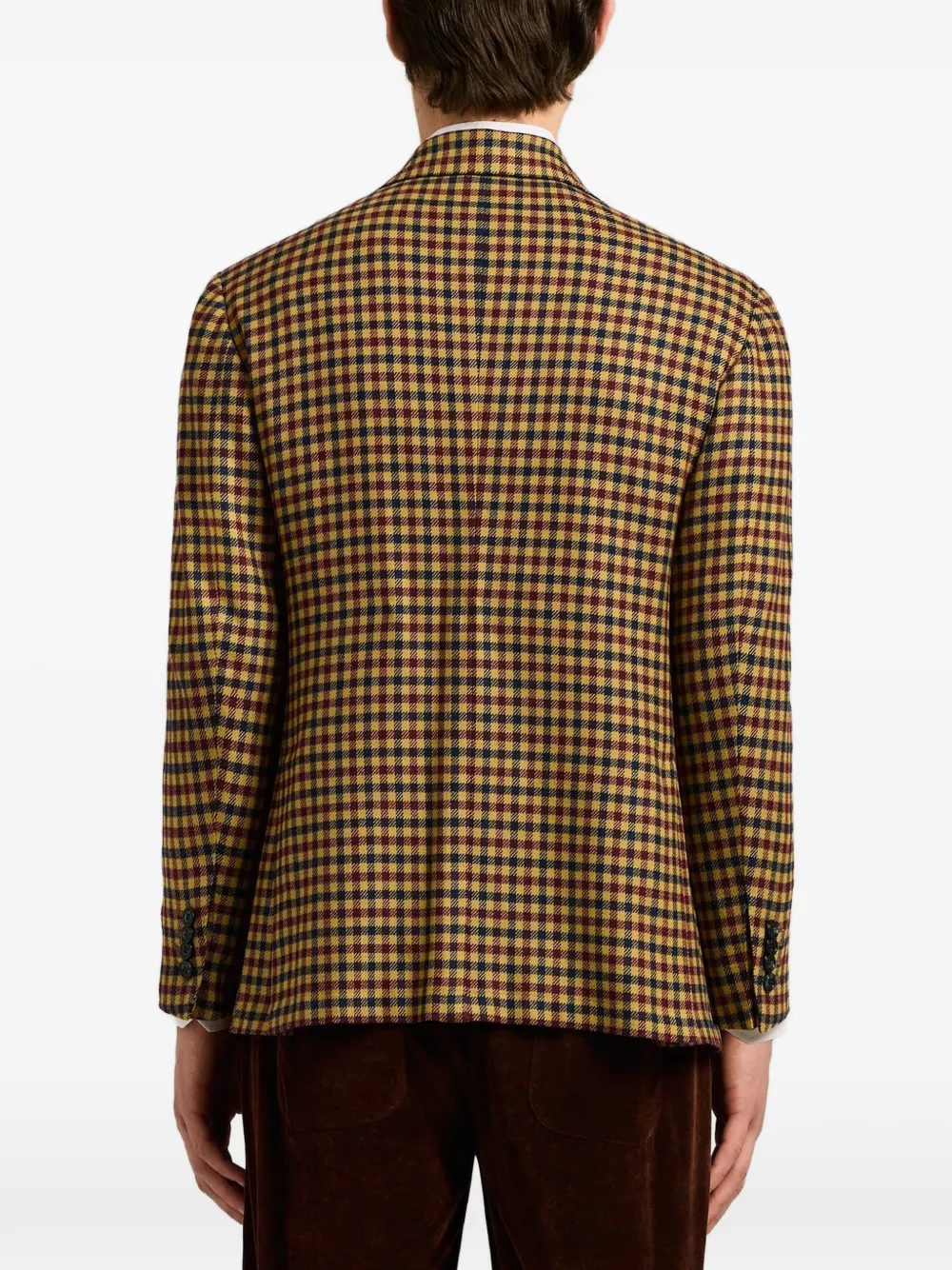 Kiton Blazer met enkele rij knopen Geel