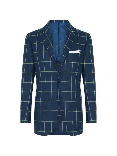 Kiton checked single-breasted blazer