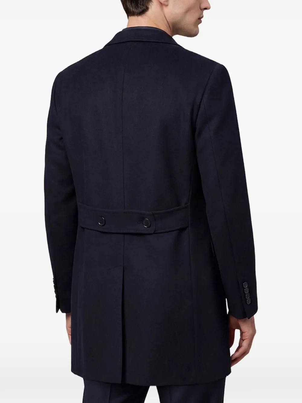 Kiton Kasjmier mantel met enkele rij knopen Blauw