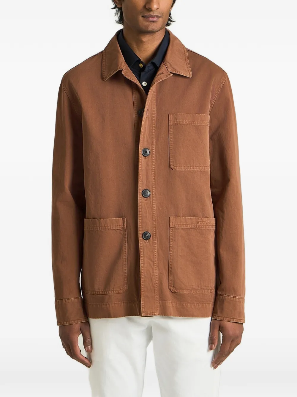 Kiton Shirtjack met geverfde stof Bruin