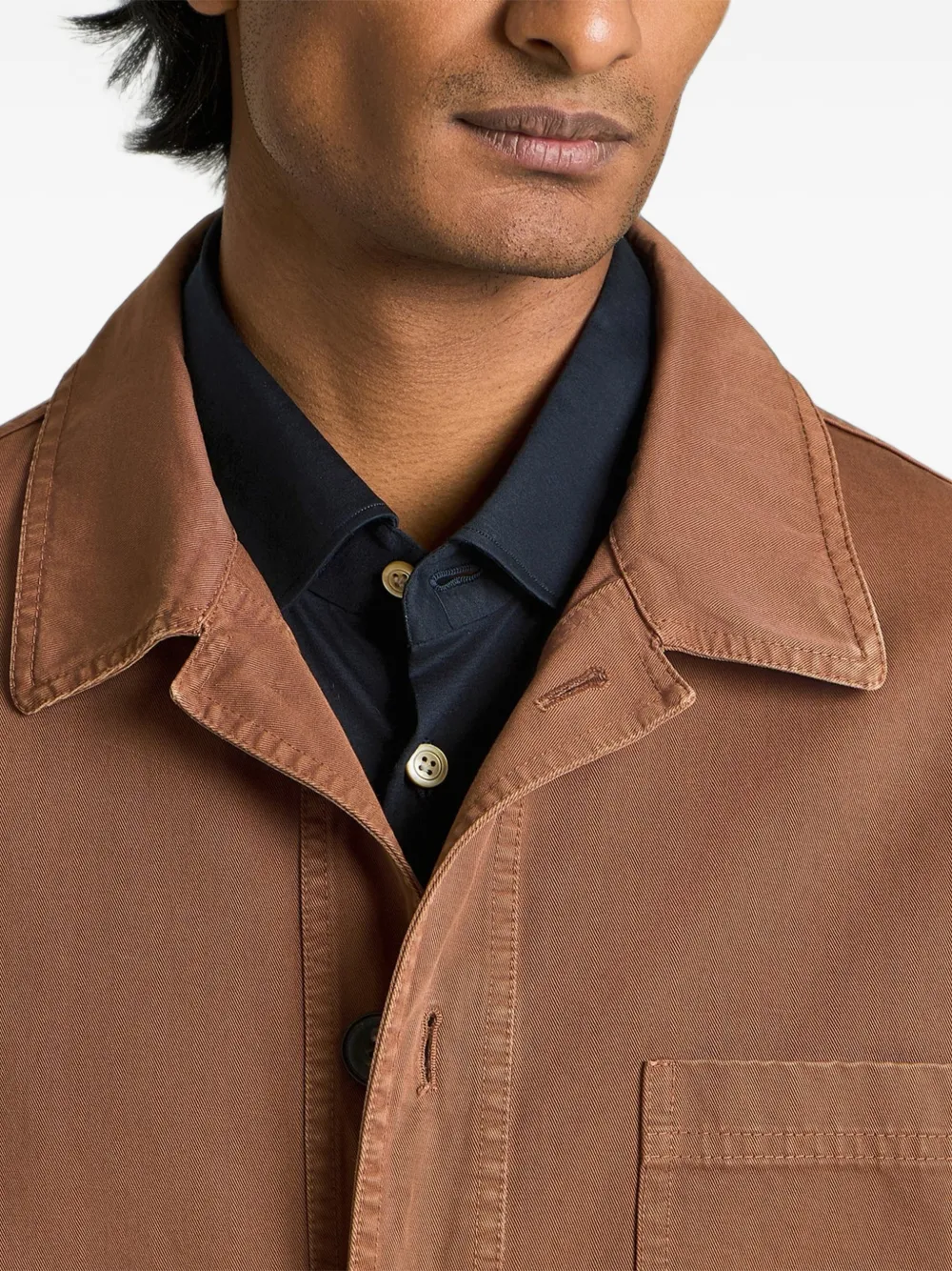 Kiton Shirtjack met geverfde stof Bruin