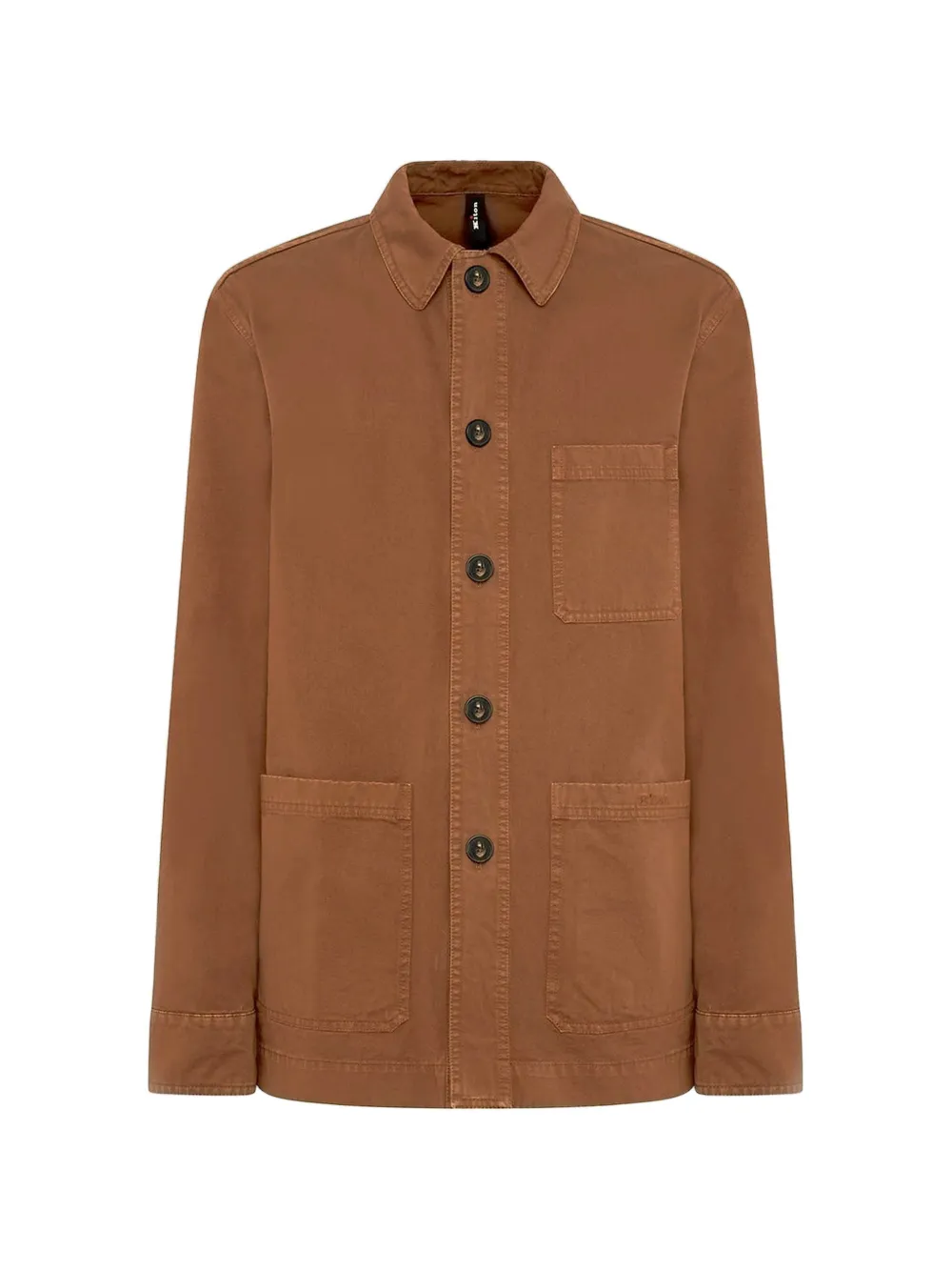 Kiton Shirtjack met geverfde stof Bruin